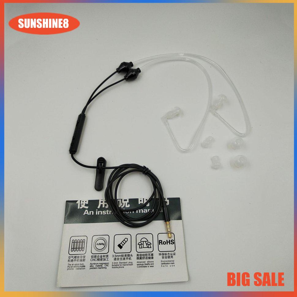 【SUN】Anti-Radiation Stereo Earphone 3.5mm Smartphone Air Acoustic Tube Earpiece