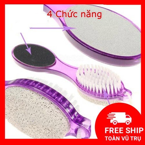 Chà gót chân 4 chức năng mài dũa móng chà gót chân có bàn chải tiện dụng tẩy tế bào chết chăm sóc chân