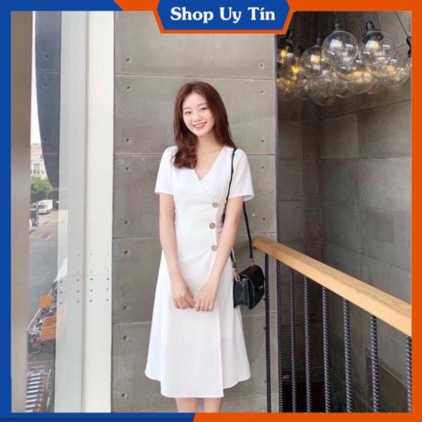 Đầm Công Sở Trẻ Trung  Váy Đi Dự Tiệc Cưới Hàn Quốc Nữ Cao Cấp, Vải Cotton Lạnh, Thiết Kế Cao Cấp, Màu Đen VD032 | BigBuy360 - bigbuy360.vn