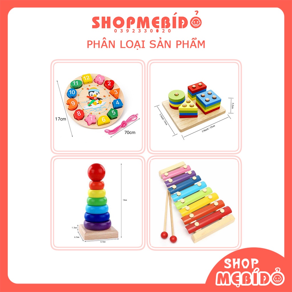 Đồ Chơi Gỗ Cho Bé Phát Triển Tư Duy Trí Tuệ Nhiều Màu Sắc Sinh Động Shop Mẹ Bí Đỏ PK76