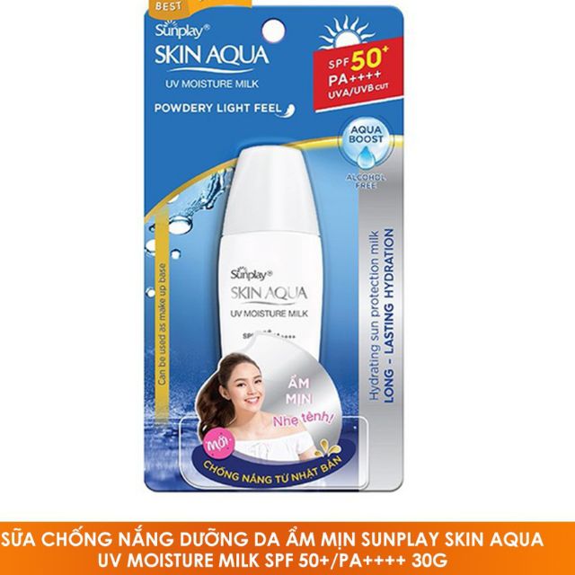 Chống Nắng Sunplay Dưỡng Da Ẩm Mịn Skin Aqua UV Moisture Milk 25gram