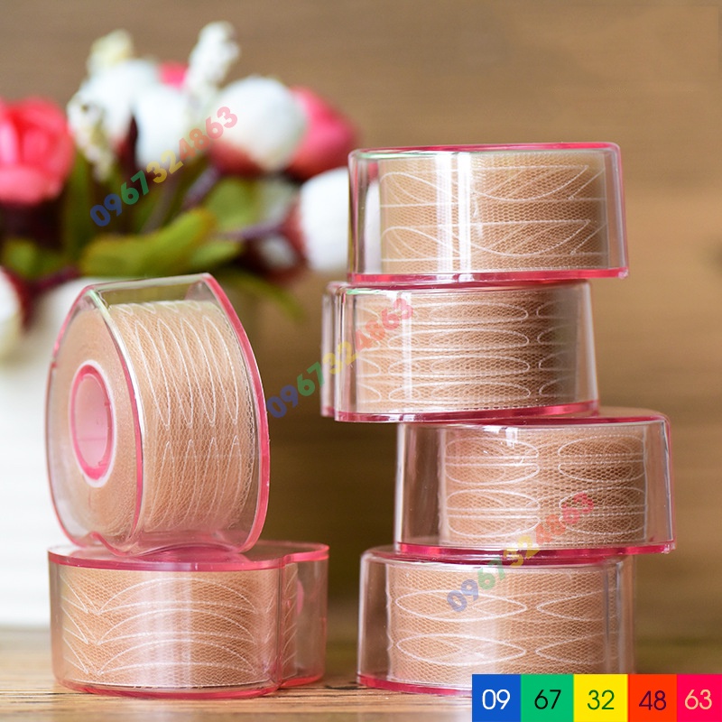 Miếng dán mí vân lưới CAO CẤP hộp 600 cái Dream Kiss Eyelid Tape (Tặng Kèm Que Y Kích Mí + Nhíp)