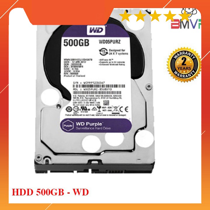 💚  Ổ cứng chuyên dụng Camera 500GB WD PURPLE -  Bảo hành 24 tháng