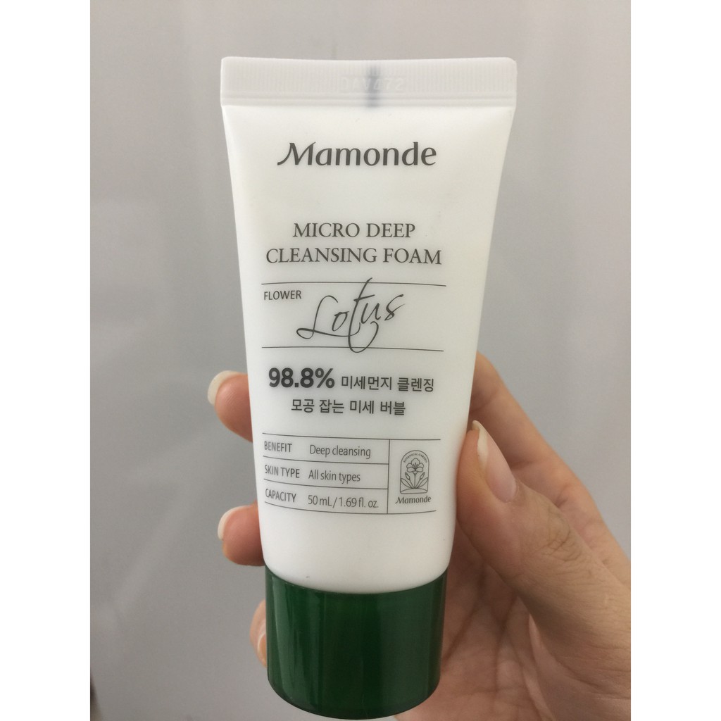 Sữa rửa mặt Mamonde Lotus Micro Deep Cleansing Foam 50ml/150ml | BigBuy360 - bigbuy360.vn