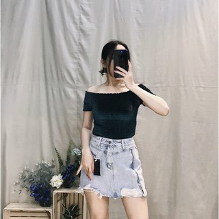 ÁO NHUNG TRỄ VAI CROPTOP