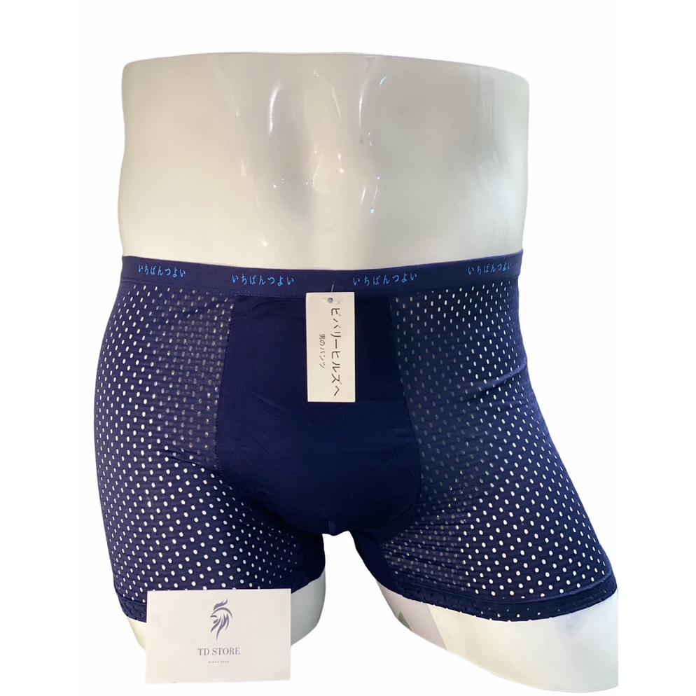 Quần lót nam đùi dạng lưới, quần sịp nam thông hơi boxer combo 4c