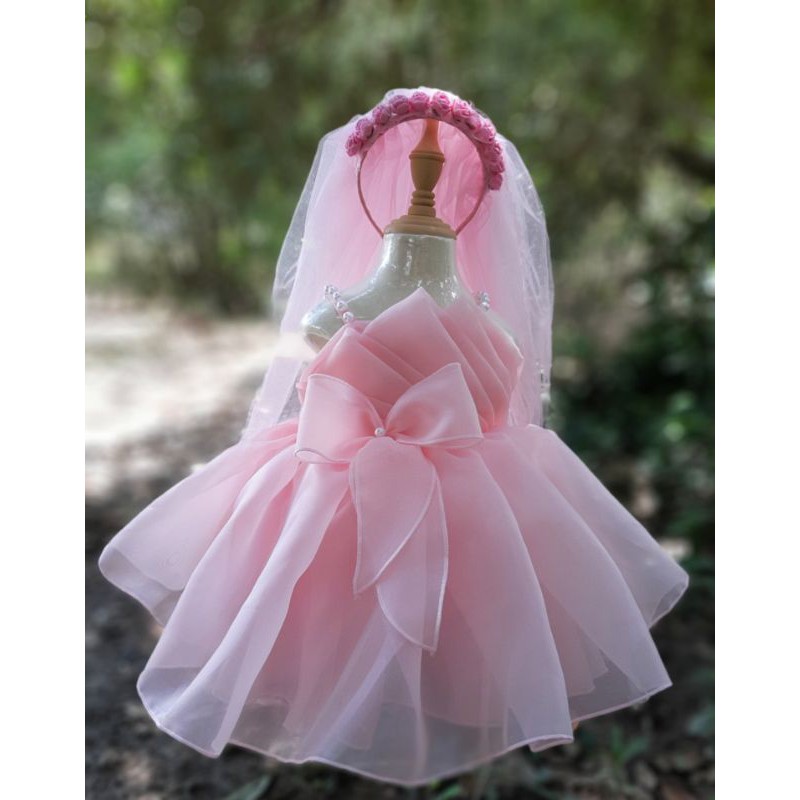 Váy công chúa thiết kế cho bé tặng kèm cài tóc