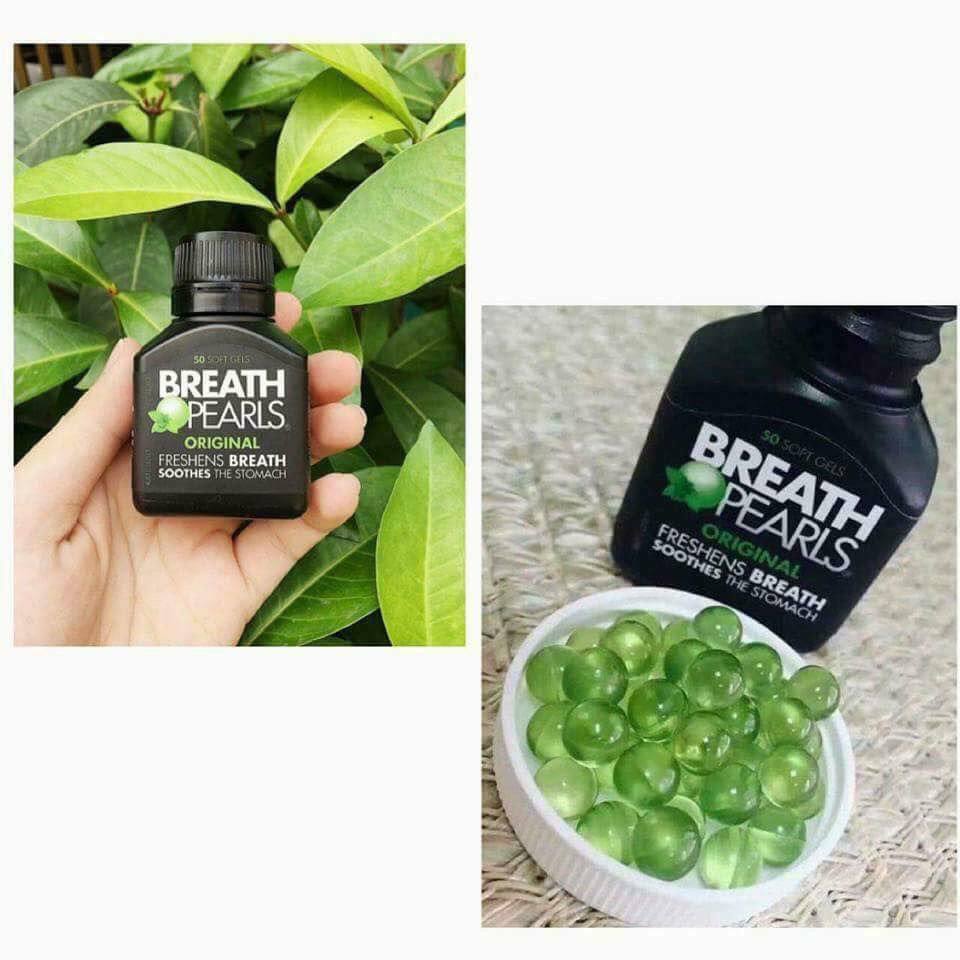 Viên kẹo ngậm thơm miệng Breath pearls 50 viên của Úc