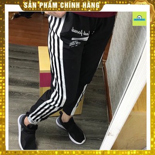 Quần gió nữ bộ gấu họa tiết sọc hai màu trắng đen
