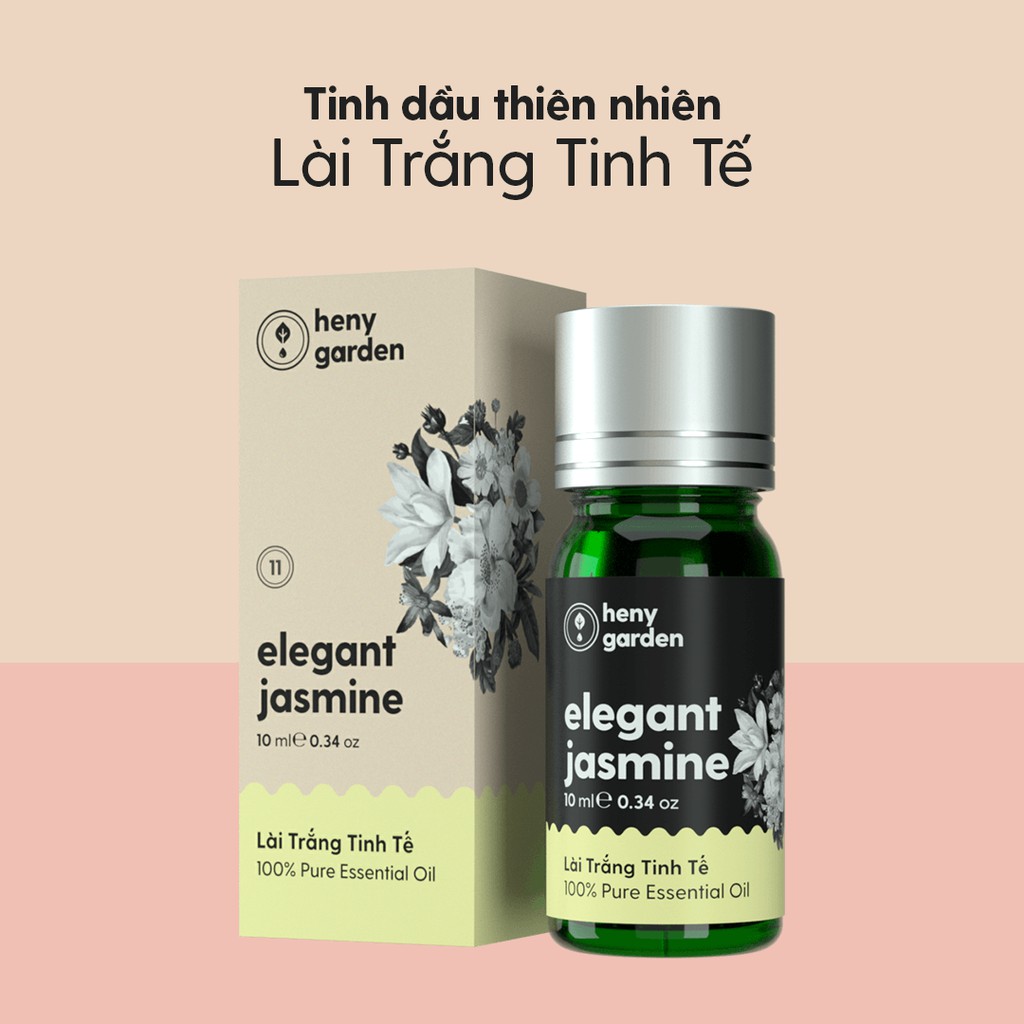 Tinh Dầu Hoa Nhài (Lài) Organic Thiên Nhiên Nguyên Chất Đậm Đặc Xông Thơm Phòng, Làm Nến Thơm HENY GARDEN
