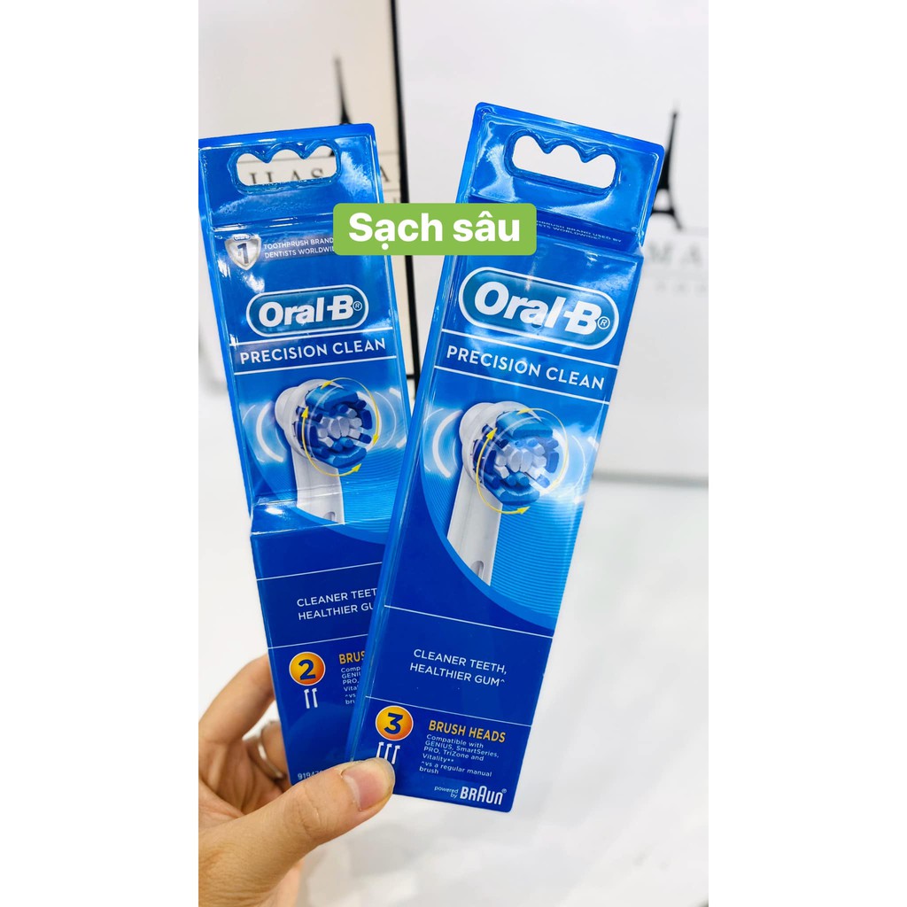 Set 2 đầu bàn chải điện Oral B  cho người lớn dễ dàng thay thế.