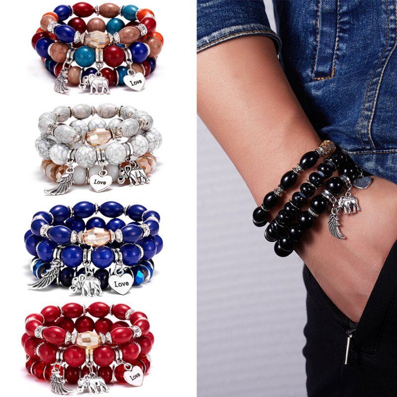 Set 6 Vòng Tay Hạt Phong Cách Bohemian