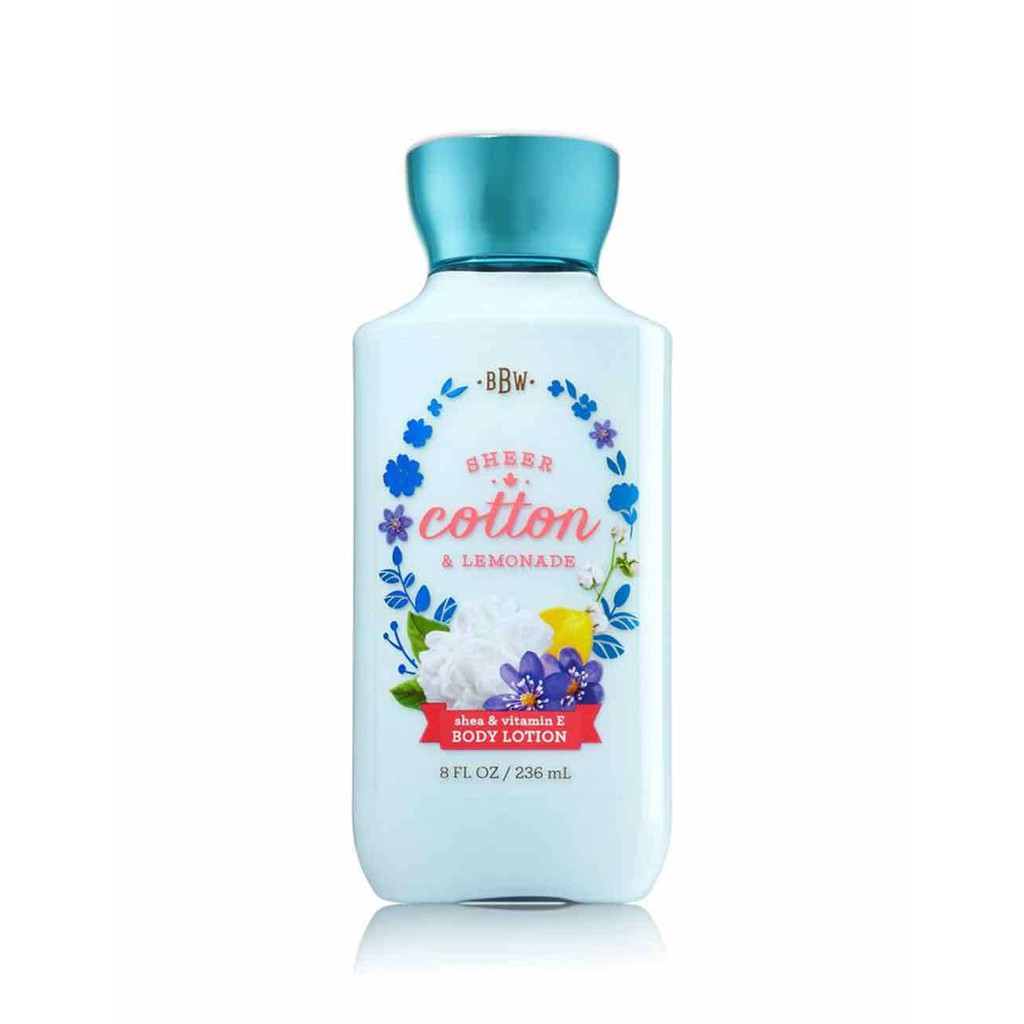 Dưỡng thể giữ ẩm da Bath &amp; Body Works Sheer Cotton &amp; Lemonade body lotion 236ml (Mỹ)