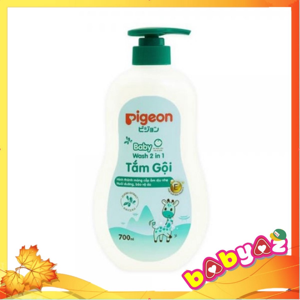 Sữa Tắm Gội Pigeon 700ml Sữa Tắm Toàn Thân Cho Bé Sơ Sinh 2in1 Trẻ Em Chai Vòi 700ml