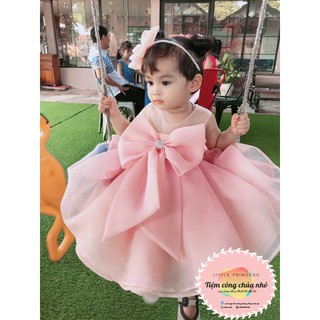 Đầm Công Chúa Nơ Xinh  🍒TIỆM CÔNG CHÚA NHỎ🍒 Váy Công Chúa Dễ Thương Cho Bé