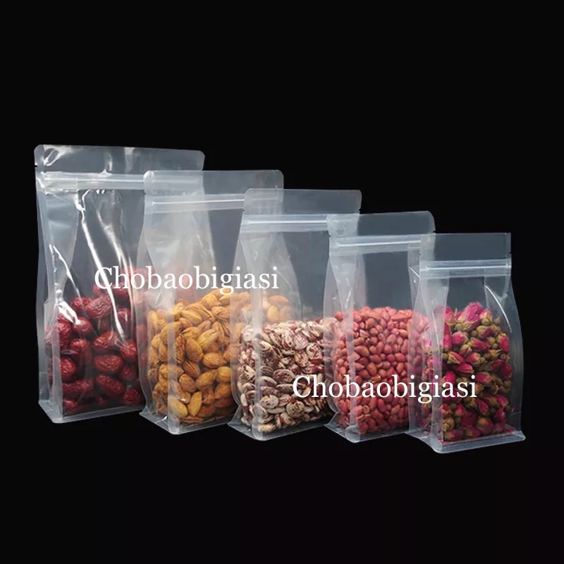 Túi zipper 8 cạnh TRONG đáy vuông sang trọng, hàng đẹp