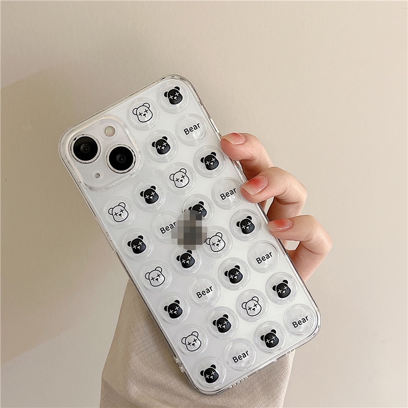 Ốp lưng iphone Ốp Điện Thoại In Hình Gấu Bong Bóng Cho iphone13Promax 6/6splus/7/7plus/8/8plus/x/xr/xs/11/12/13/pro/max/plus/promax Dinuo case