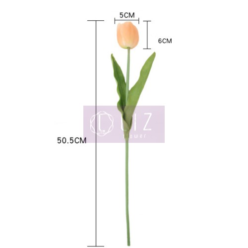 Hoa Tulip Giả bằng Pu [Lá Xoăn] Hoa giả trang trí nhà cửa Giống Thật 99% - Decor phông chụp ảnh, bình thủy tinh, lọ hoa