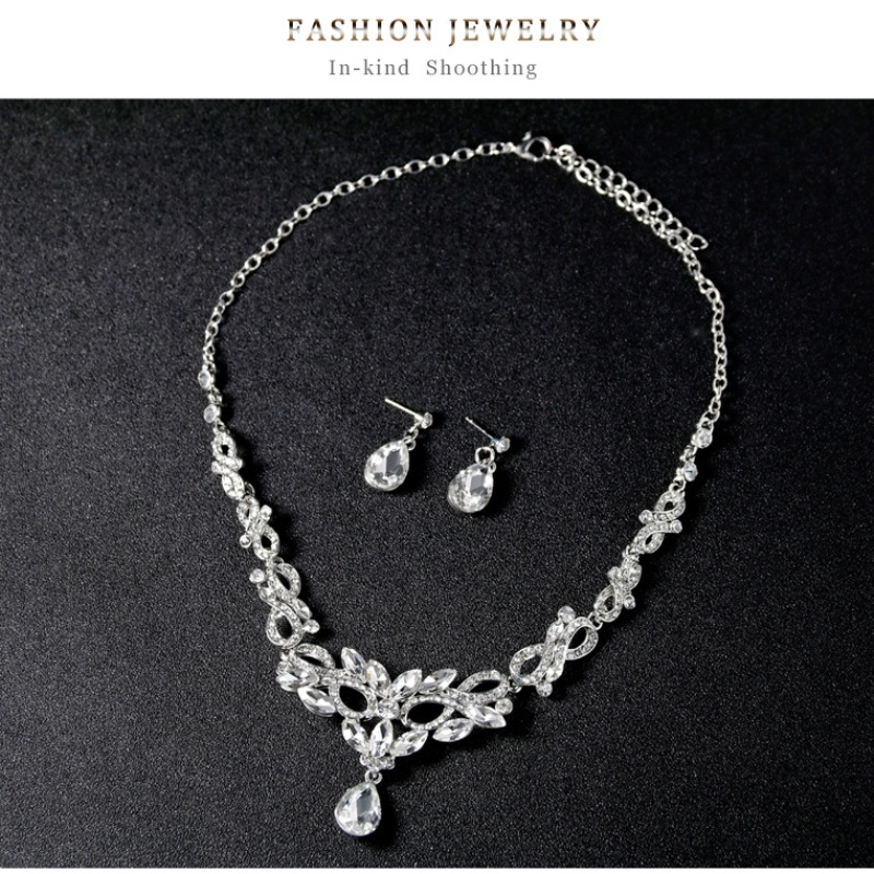 Bộ Trang Sức Bằng Hợp Kim Đính Pha Lê Cao Cấp Thời Trang