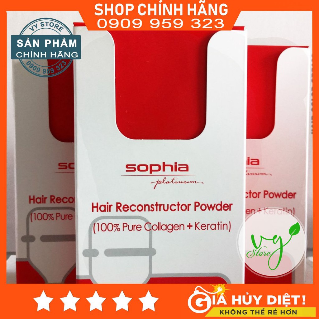 BỘT COLLAGEN SOPHIA + KERATIN CHỮA TRỊ TÓC HƯ NÁT 3G X 10