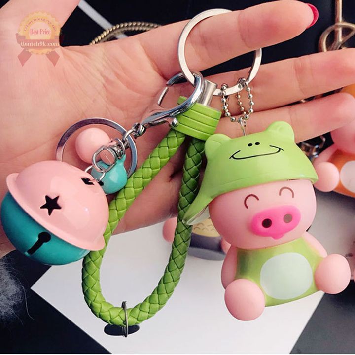 Móc khóa dễ thương hình heo lợn con đội mũ nhiều màu cute treo key ô tô xe máy túi xách balo đẹp cỡ lớn
