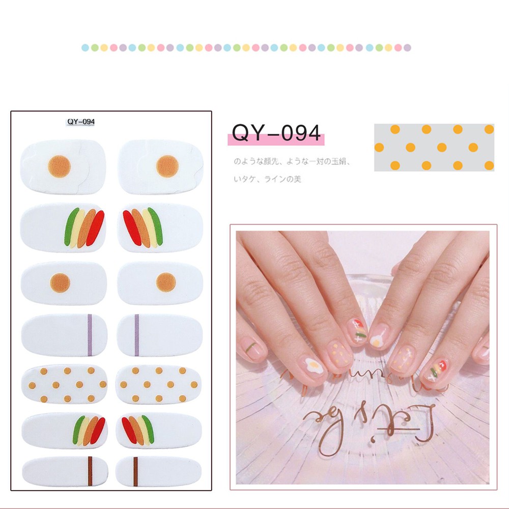 Set 14 Miếng Dán Trang Trí Móng Tay 2D Diy Q14