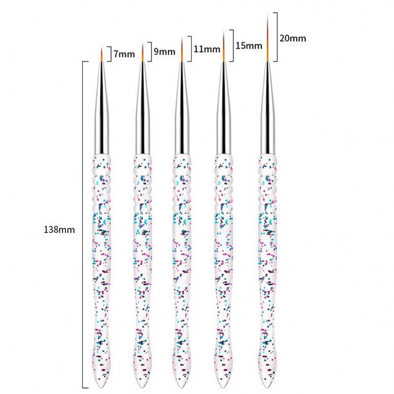 Set 5 Cọ Vẽ Trang Trí Móng Tay Nghệ Thuật Siêu Mịn / UV Gel DIY