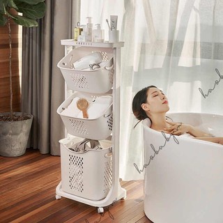 Kệ đựng đồ đa năng, nhựa plastic, kệ 3 tầng có bánh xe BABYJOY