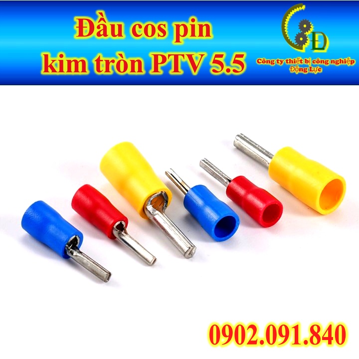 Đầu cos pin tròn đặc PTV 1.25-10 PTV 5-13, đầu cốt kim bấm nối dây điện 0.5mm, 1.5mm, 5mm bằng đồng