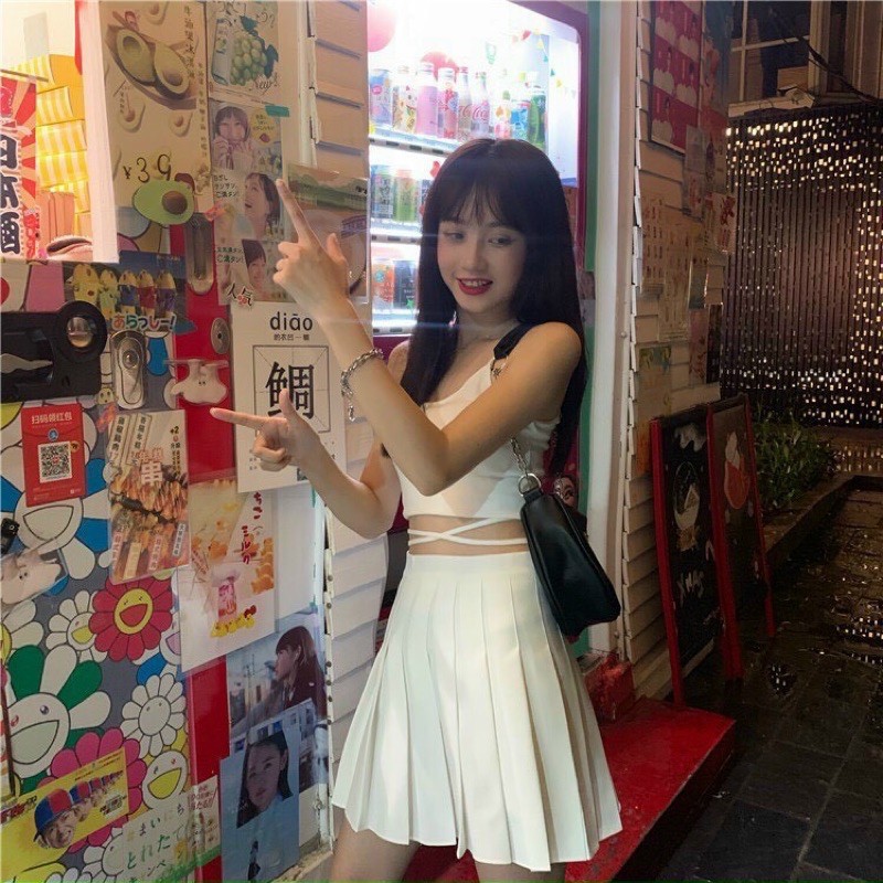 Sét Áo Croptop Tay Ngắn đan dây hở eo🦁🦁🦁c