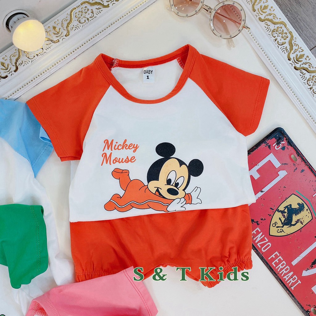 Bộ Quần Áo Cotton Cộc Tay Cho Bé Minie Mouse [B02-2021] - Babi mama