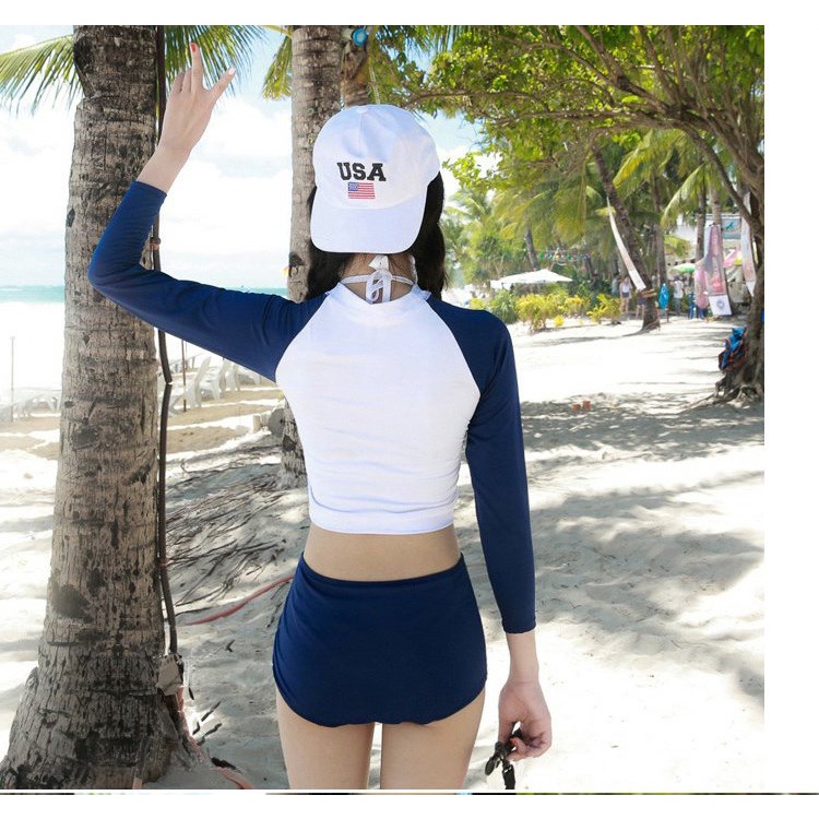 Bộ đồ bơi DUNEA dài tay eo cao thời trang dành cho nữ