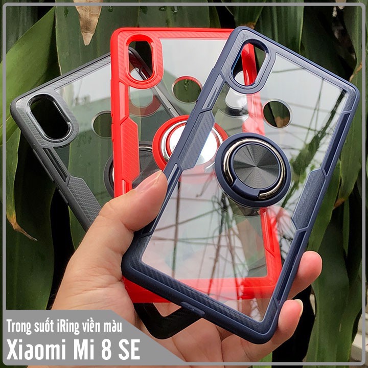 Ốp lưng Xiaomi Mi 8 SE Trong Suốt Chống Sốc iRing Viền Màu