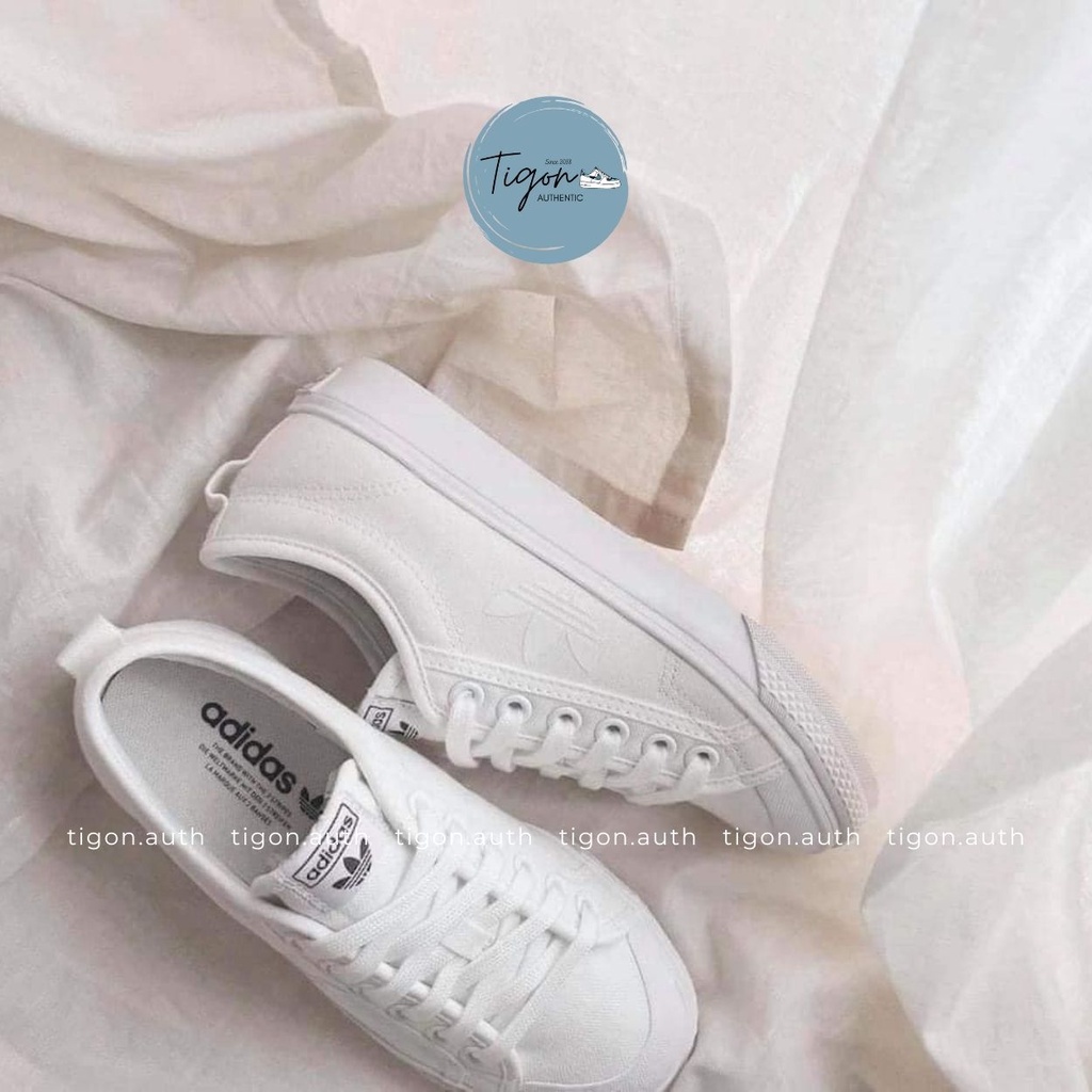 Giày Thể Thao Trắng Adidas Chính Hãng,  Giày Thể Thao Nữ Adidas Nizza Trefoil