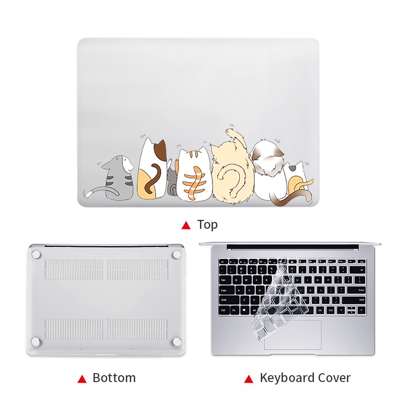 Ốp máy tính xách tay trong suốt họa tiết hoạt hình + bàn phím chống nước chống rơi chống trầy cho MacBook Air pro 13 15 16 inch Pro 13.3 Air 13.6 2022 M2 A2681 A2289 A2179 A2237