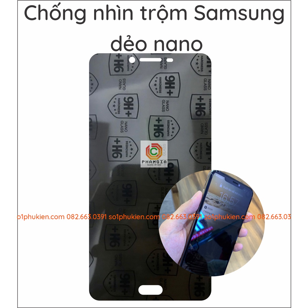 Cường Lực Chống Nhìn Trộm dẻo nano Samsung C9 pro A9 pro 2016 A9 2018 A8 STAR A9 STAR Màng Kính Bảo Vệ