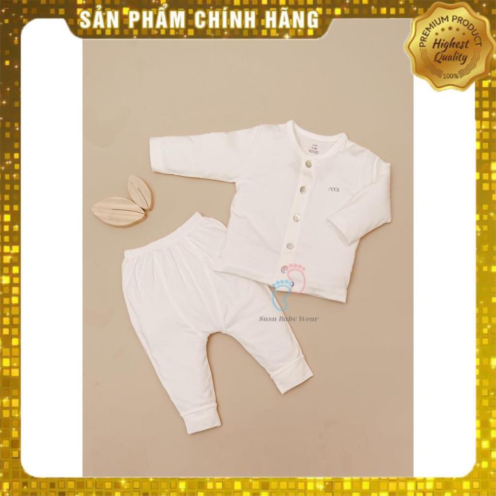 NOUS - NOUS Bộ Cài Thẳng Dài Màu Trắng Chất Vải Nu Petit ( Size 0M 3M 6M và 9M ) 2022