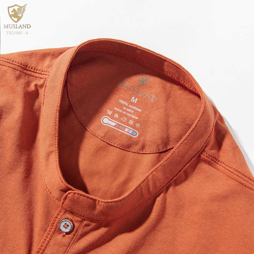 Áo Phông Nam Cổ Tàu Áo T-shirt Henley Cao Cấp MUSLAND VNXK Vải mềm mát, co giãn cực thoải mái