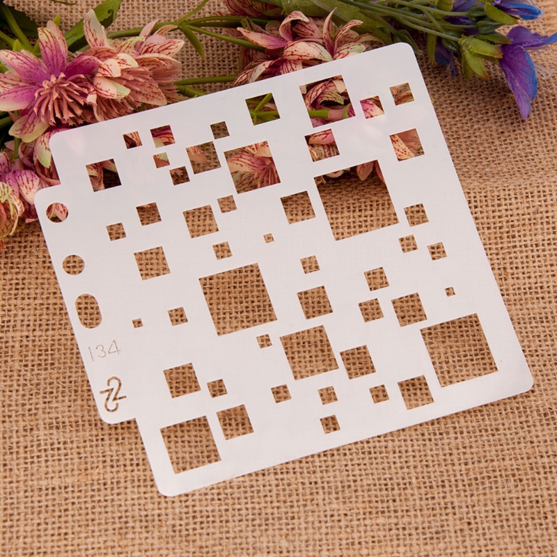 Aoto Khuôn Dập Nổi Họa Tiết Hình Học Nhiều Lớp DIY Trang Trí Sổ Lưu Niệm D