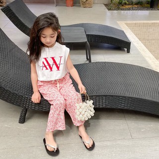 [SG048] Set áo Aw quần hoa cho bé sz 90-140