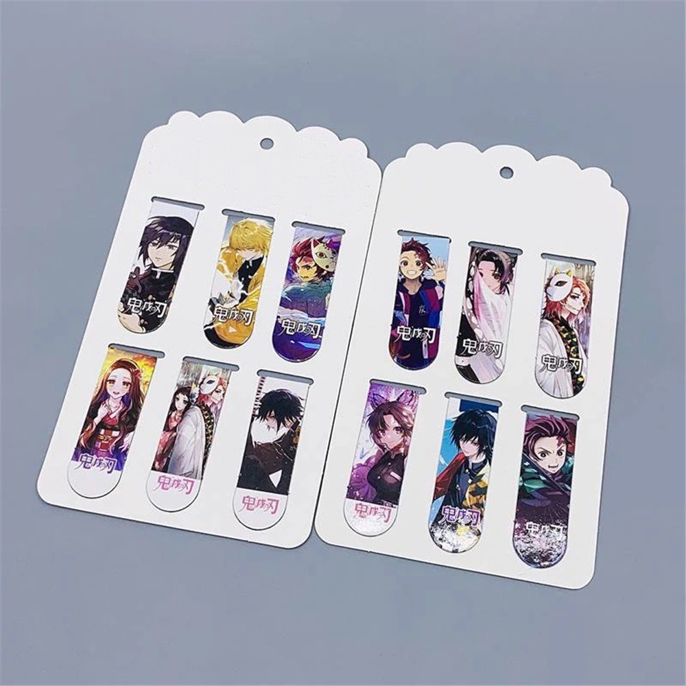 Set 6 Thẻ Đánh Dấu Sách Từ Tính Hình Demon Slayer Kamado Tanjirou Kimetsu No Yaiba Đặc Biệt Nhiều Màu