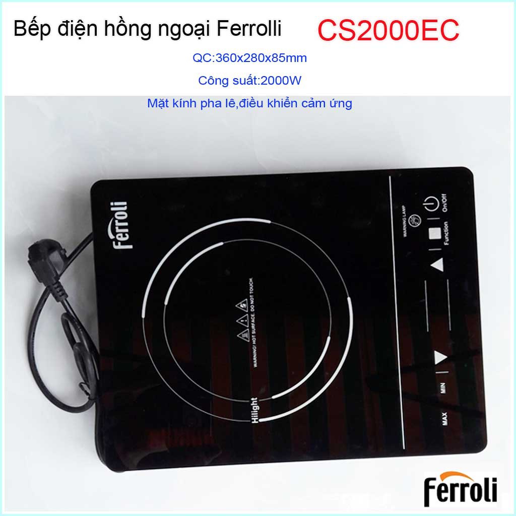 Bếp Ferroli Hồng ngoại, bếp điện hồng ngoại CS2000EC