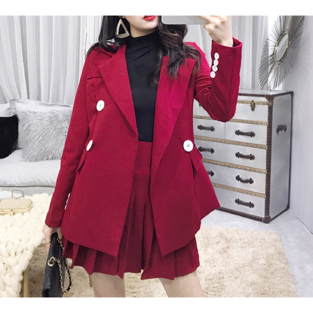Set vest nữ cao cấp thiết kế chân váy trẻ trung kết hợp áo vest sang chảnh NP106