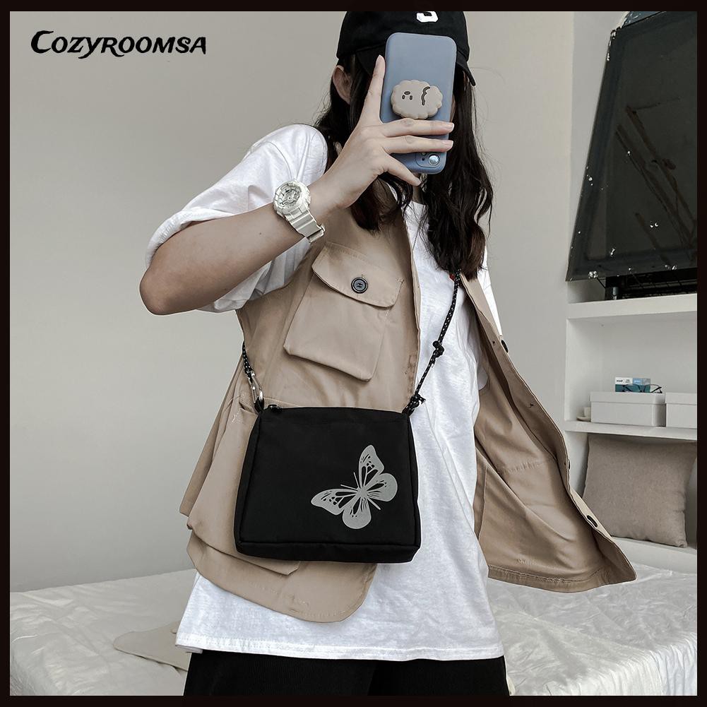 Túi Xách Đeo Chéo Trang Trí Hình Bướm Phản Quang Thời Trang Kích Thước Nhỏ Dành Cho Bạn Nữ