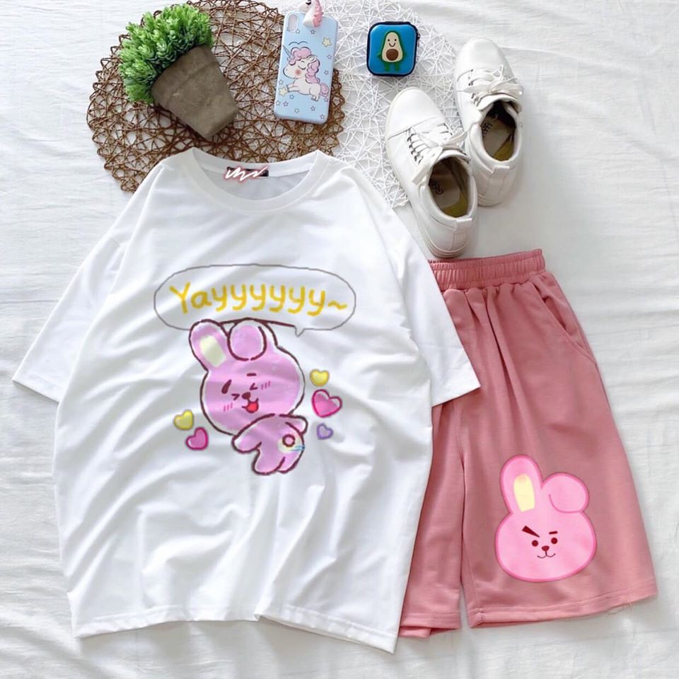 Set bộ quần áo nữ Unisex Bộ BT21, set đồ Unisex form rộng Molly Fashion | BigBuy360 - bigbuy360.vn