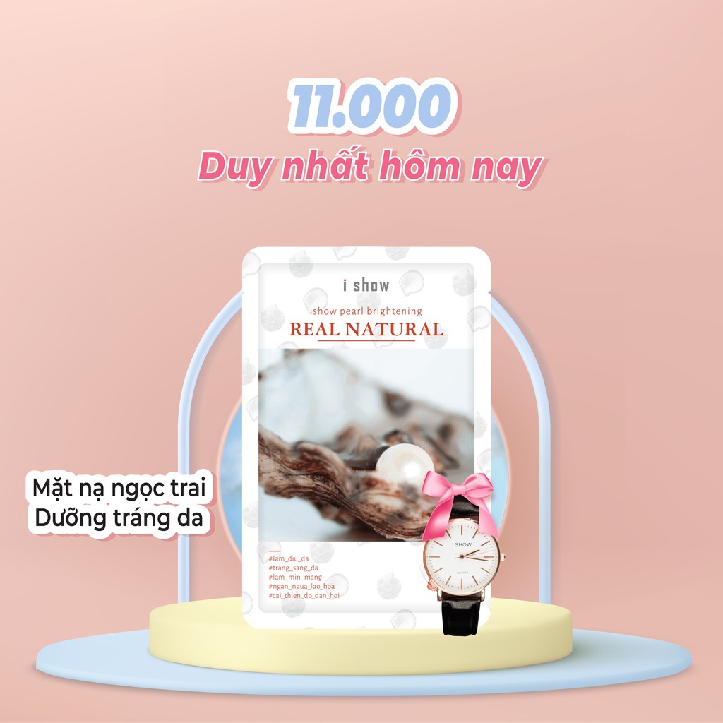 [CHÍNH HÃNG] Mặt Nạ Ngọc Trai Pearl Brightening Mask ISHOW Cải Thiện Giúp Đều Màu Làm Trắng Sáng Da Hiệu Quả Tức Thì