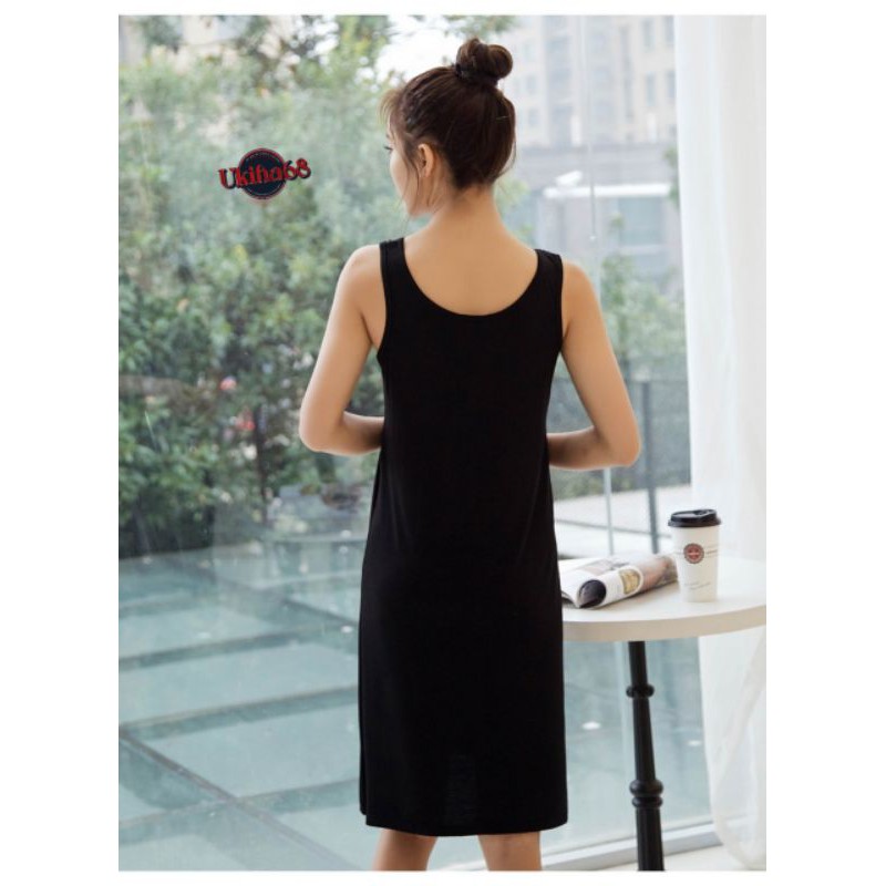 Ukiha68   VÁY NGỦ VÁY LÓT 2 DÂY QUAI TO THUN CO GIÃN VÁY BA LỖ MỀM MỊN MÁT TỪ VẢI MODAL