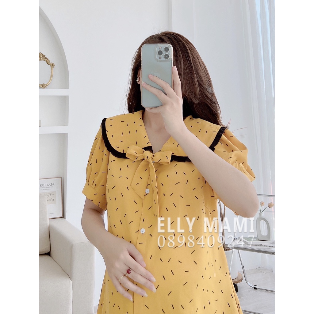 ( 40kg - 95kg ) Áo Bầu , Bigsize Cổ Bèo Nơ Mặc Thoải Mái Suốt Thai Kì &amp; Sau Sinh Thiết Kế Cao Cấp