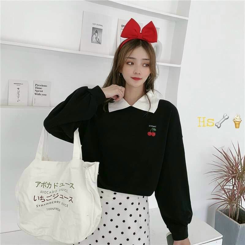 ‼[VIDEO THẬT] Áo Form Rộng Tay Dài Hoodie Phối Cổ Unisex_KN25 | BigBuy360 - bigbuy360.vn