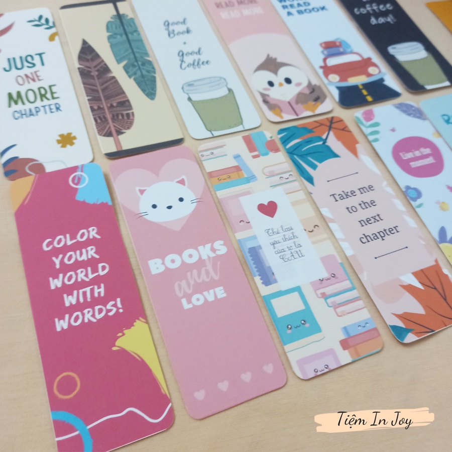 Set 12 bookmark, đánh dấu sách phong cách dễ thương - Tiệm In Joy